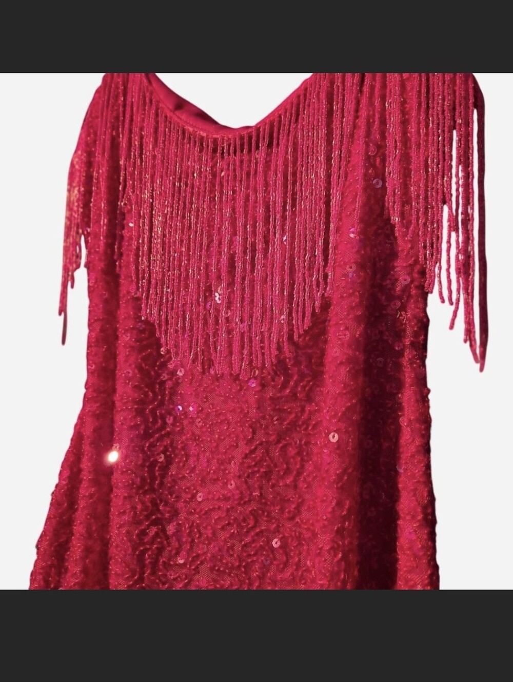 Y2K Hot Pink Sequin Fringe Slip Dress